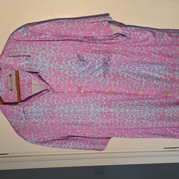 All Saints Large Vibrant Pink and Blue Patterned Shirt Perfect Condition - Picture 6 of 6